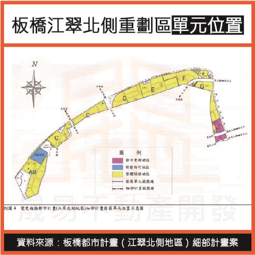 江翠北側單元位置圖。圖片來源：板橋都市計畫（江翠北側地區）細部計畫案